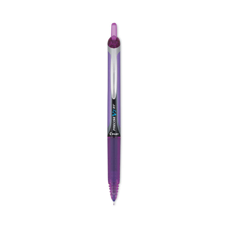 Precise V7RT Roller Ball Pen, Retractable, Fine 0.7 mm, Purple Ink, Purple Barrel