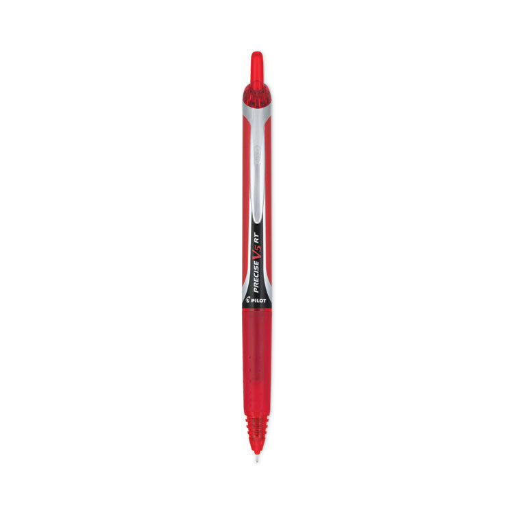 Precise V5RT Roller Ball Pen, Retractable, Extra-Fine 0.5 mm, Red Ink, Red Barrel