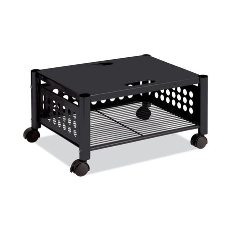 Underdesk Machine Stand, Metal, 2 Shelves, 90 lb Capacity, 21.5" x 17.88" x 11.5", Black