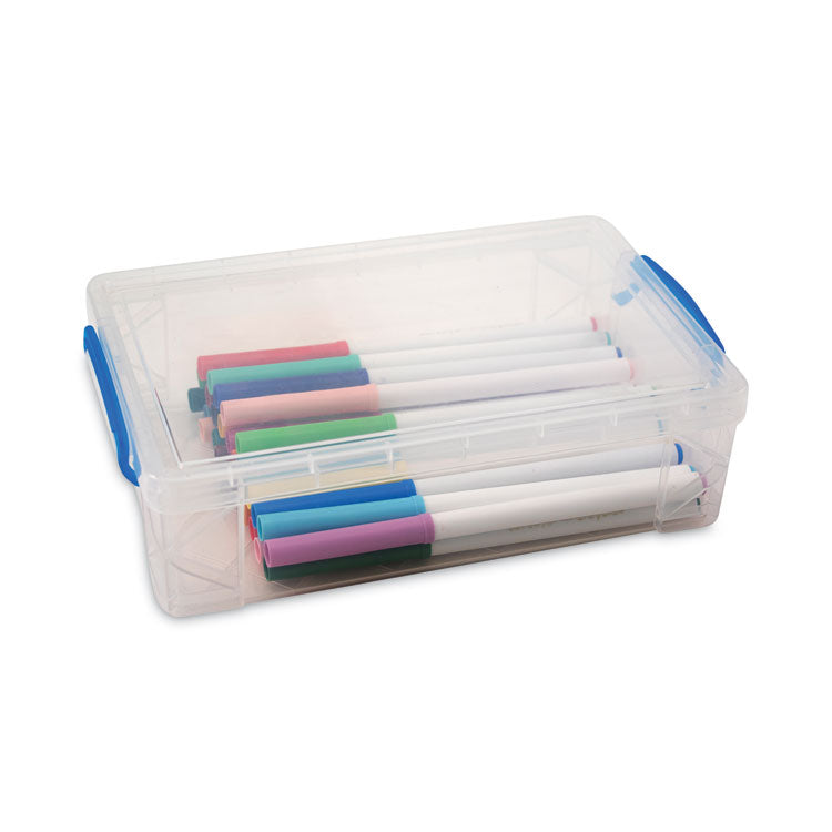 Super Stacker Large Pencil Box, Plastic, 9 x 5.5 x 2.62, Clear