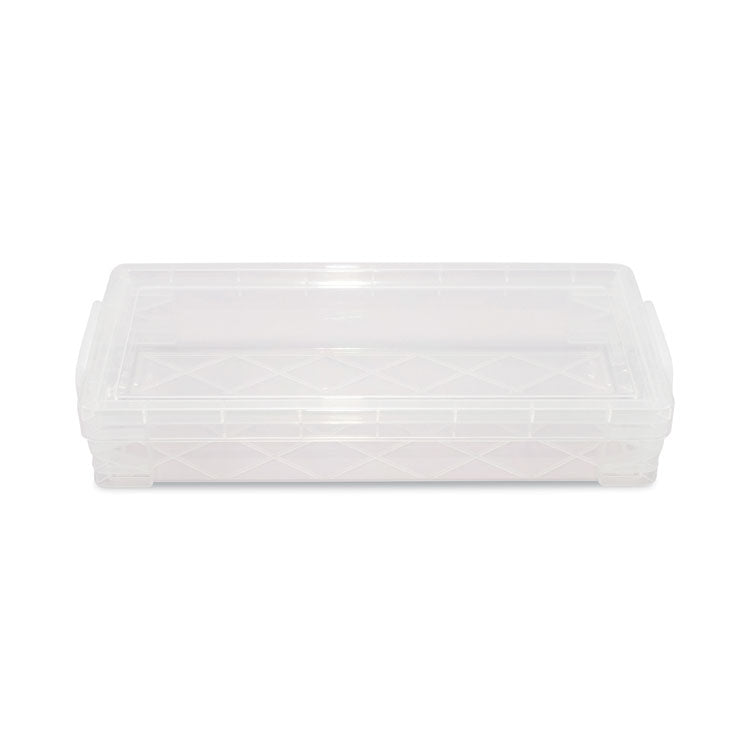 Super Stacker Pencil Box, Plastic, 8.25 x 3.75 x 1.5, Clear