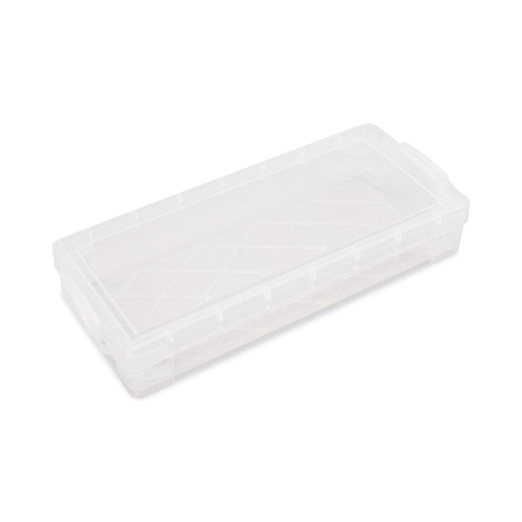 Super Stacker Pencil Box, Plastic, 8.25 x 3.75 x 1.5, Clear