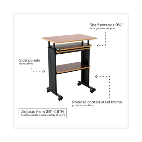 Muv Stand-Up Adjustable-Height Desk, 29.5  x 22  x 35  to 49 , Gray