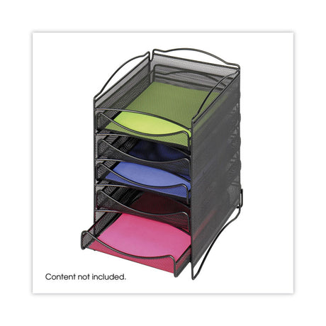 Onyx Stackable Literature Organizer, Five-Drawer, 10.25 x 12.75 x 15.25, Black