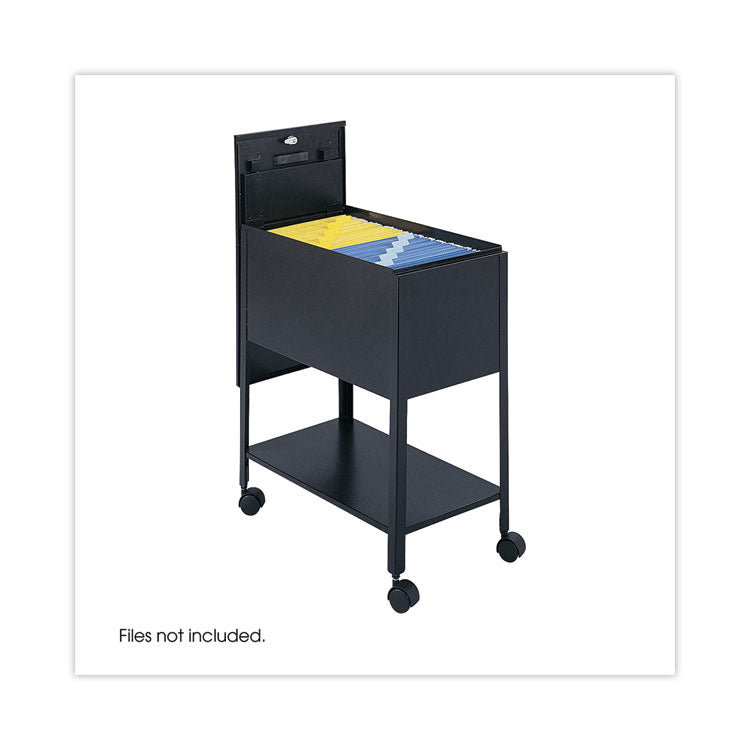 Extra-Deep Locking Mobile Tub File, Letter Size, Metal, 1 Shelf, 1 Bin, 13.5  x 24.75  x 28.25 , Black