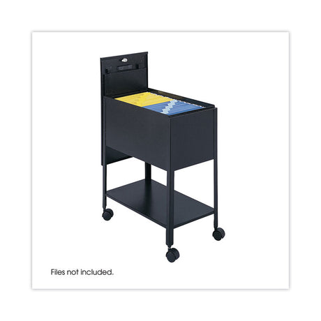 Extra-Deep Locking Mobile Tub File, Letter Size, Metal, 1 Shelf, 1 Bin, 13.5  x 24.75  x 28.25 , Black