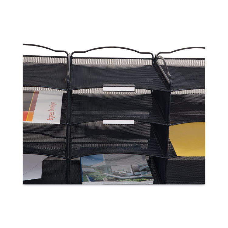 Onyx Mesh Literature Sorter, 20 Compartments, 19 x 15.25 x 59, Black