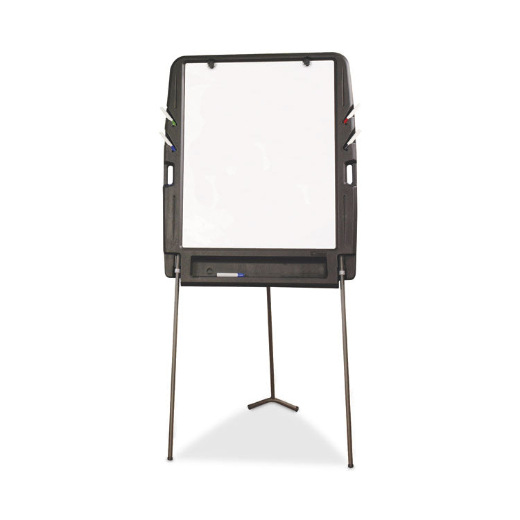 Ingenuity Portable Flipchart Easel with Dry Erase Surface, 35 x 30, 73" Tall Easel, Charcoal Polyethylene Frame