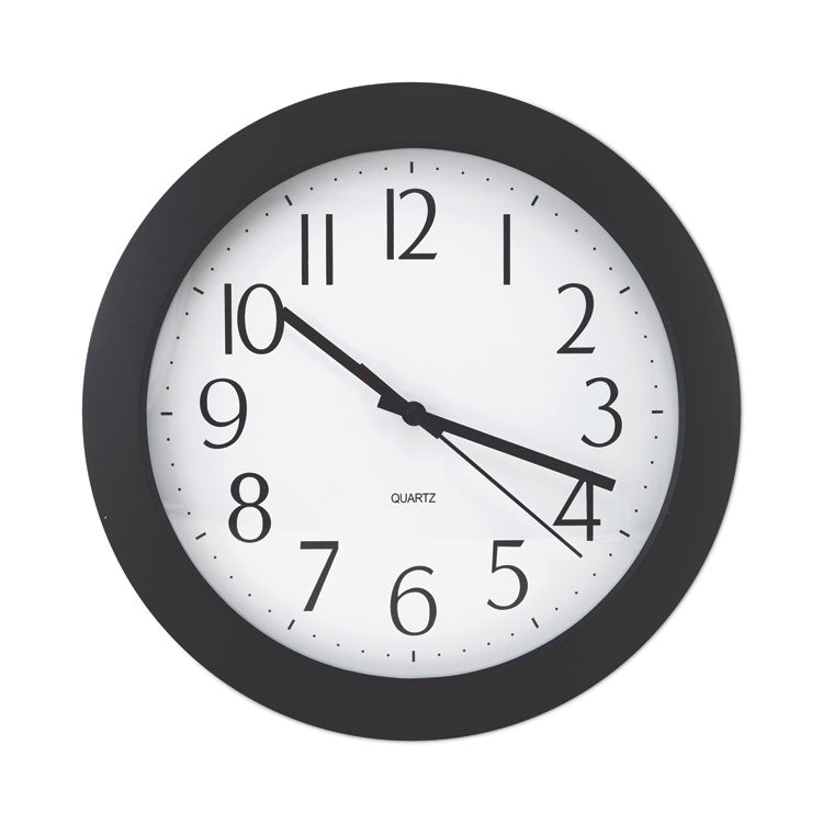 Whisper Quiet Clock, 12" Overall Diameter, Black Case, 1 AA (sold separately)