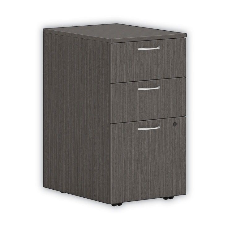 Mod Mobile Pedestal, Left or Right, 3-Drawers: Box/Box/File, Legal/Letter, Slate Teak, 15  x 20  x 28