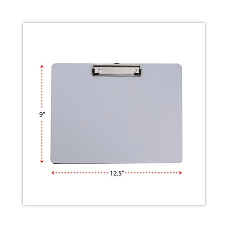 Plastic Brushed Aluminum Clipboard, Landscape Orientation, 0.5" Clip Capacity, Holds 11 x 8.5 Sheets, Silver