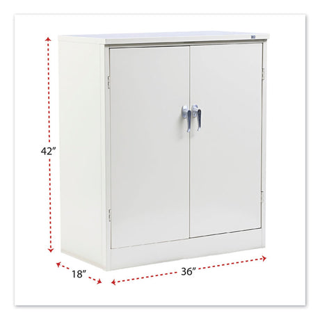 Assembled 42" High Heavy-Duty Welded Storage Cabinet, Two Adjustable Shelves, 36w x 18d, Putty