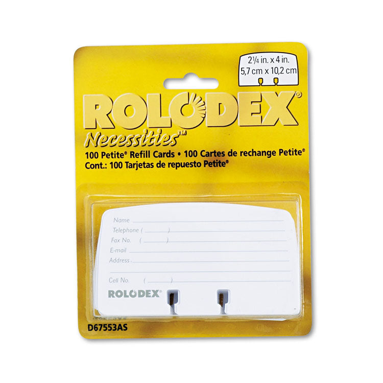 Petite Refill Cards, 2.25 x 4, White, 100 Cards/Pack