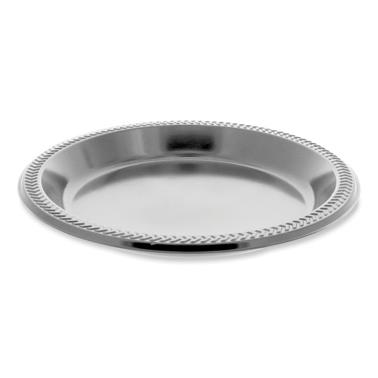 Meadoware Impact Plastic Dinnerware, Plate, 10.25  dia, Black, 500/Carton