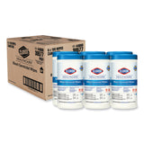 Bleach Germicidal Wipes, 1-Ply, 6 x 5, Unscented, White, 150/Canister, 6 Canisters/Carton