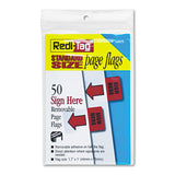 Removable/Reusable Page Flags,  Sign Here , Red, 50/Pack