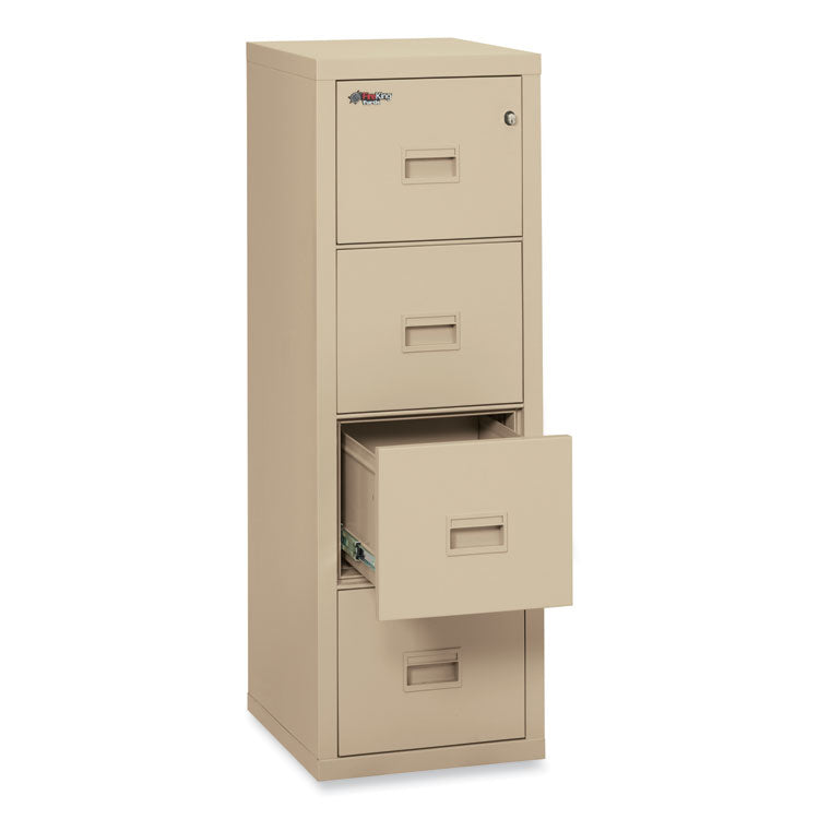 Compact Turtle Insulated Vertical File, 1-Hour Fire Protection, 4 Legal/Letter File Drawer, Parchment, 17.75 x 22.13 x 52.75