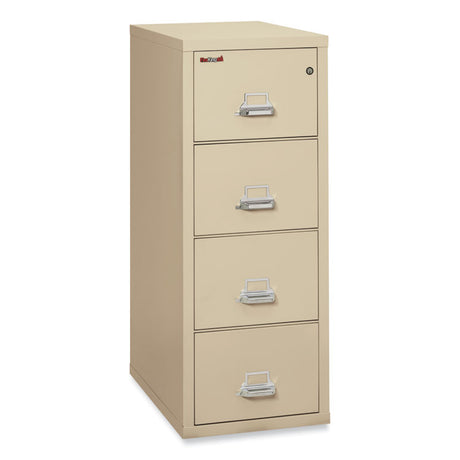 Insulated Vertical File, 1-Hour Fire Protection, 4 Legal-Size File Drawers, Parchment, 20.81" x 31.56" x 52.75"