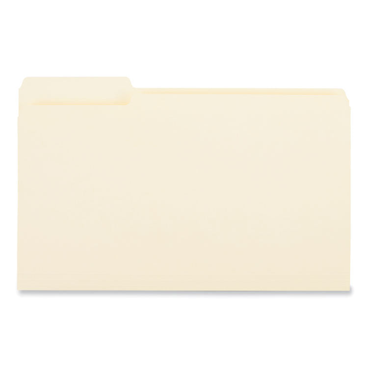 Top Tab File Folders, 1/3-Cut Tabs: Left Position, Legal Size, 0.75" Expansion, Manila, 100/Box