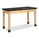 Classroom Science Table, 54w x 24d x 30h, Black Epoxy Resin Top, Clear Northwoods Oak Base