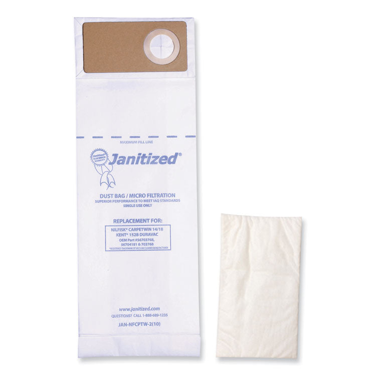 Vacuum Filter Bags Designed to Fit Advance Spectrum CarpetMaster, 100/Carton