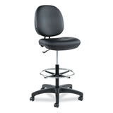 Alera Interval Series Swivel Task Stool, Supports Up to 275 lb, 23.93" to 34.53" Seat Height, Black Faux Leather