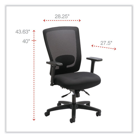 Alera Envy Series Mesh Mid-Back Multifunction Chair, Supports Up to 250 lb, 17" to 21.5" Seat Height, Black