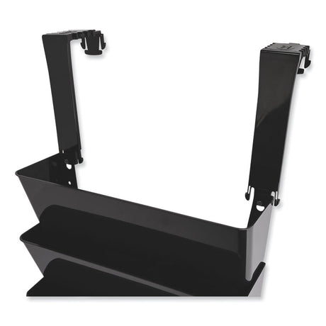 Two Break-Resistant Plastic Partition Brackets, For 2.63 to 4.13 Wide Partition Walls, Black, 2/Pack