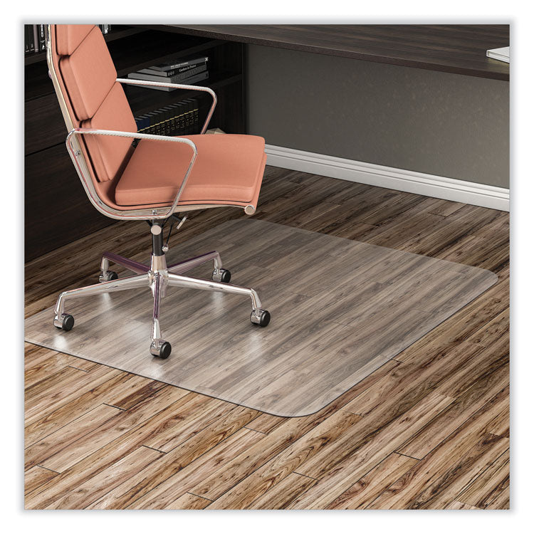 EconoMat All Day Use Chair Mat for Hard Floors, Flat Packed, 45 x 53, Clear