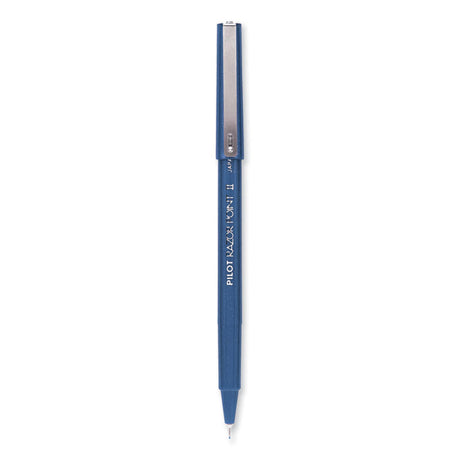 Razor Point II Super Fine Line Porous Point Pen, Stick, Ultra-Fine 0.2 mm, Blue Ink, Blue Barrel, Dozen