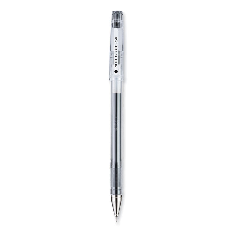 G-TEC-C Ultra Gel Pen, Stick, Extra-Fine 0.4 mm, Black Ink, Clear/Black Barrel, Dozen