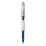 VBall Grip Liquid Ink Roller Ball Pen, Stick, Fine 0.7 mm, Blue Ink, Blue/Silver Barrel, Dozen