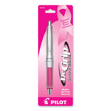 Dr. Grip Center of Gravity Breast Cancer Awareness Ballpoint Pen, Retractable, Medium 1mm, Black Ink, Silver/Pink Barrel