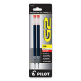 Refill for Pilot B2P, Dr Grip, G2, G6, MR Metropolitan, Precise BeGreen and Q7 Gel Pens, Fine Tip, Red Ink, 2/Pack