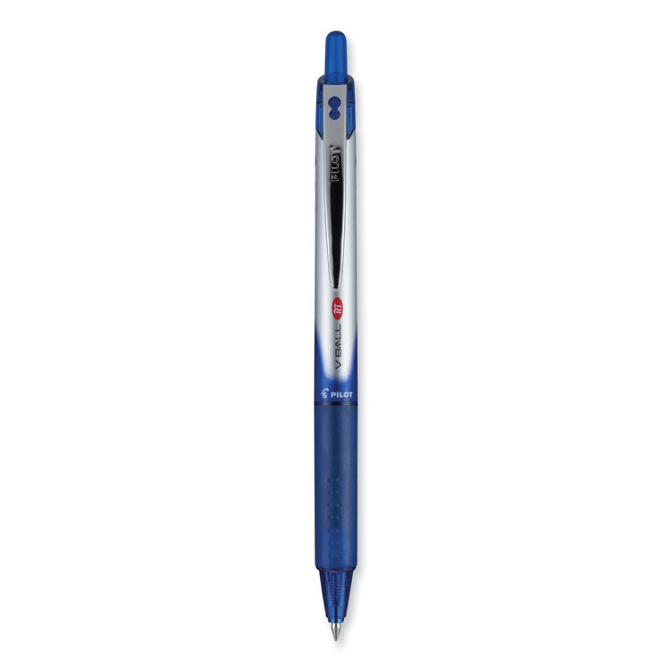 VBall RT Liquid Ink Roller Ball Pen, Retractable, Fine 0.7 mm, Blue Ink, Blue/White Barrel