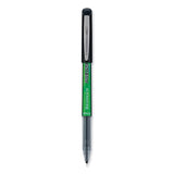 Precise V5 BeGreen Roller Ball Pen, Stick, Extra-Fine 0.5 mm, Black Ink, Black Barrel, Dozen