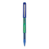 Precise V5 BeGreen Roller Ball Pen, Stick, Extra-Fine 0.5 mm, Blue Ink, Blue Barrel, Dozen