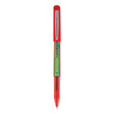 Precise V5 BeGreen Roller Ball Pen, Stick, Extra-Fine 0.5 mm, Red Ink, Red Barrel, Dozen