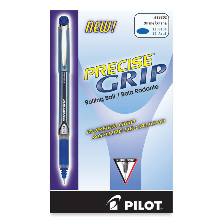 Precise Grip Roller Ball Pen, Stick, Extra-Fine 0.5 mm, Blue Ink, Blue Barrel