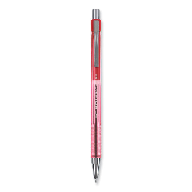 Better Ballpoint Pen, Retractable, Fine 0.7 mm, Red Ink, Translucent Red Barrel, Dozen