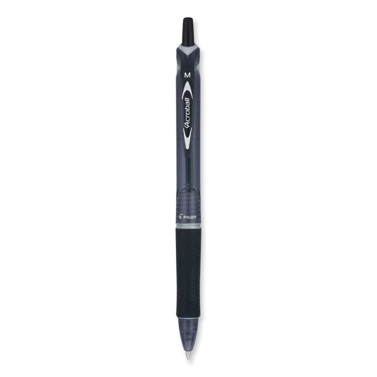 Acroball Colors Advanced Ink Hybrid Gel Pen, Retractable, Medium 1 mm, Black Ink, Smoke/Black Barrel