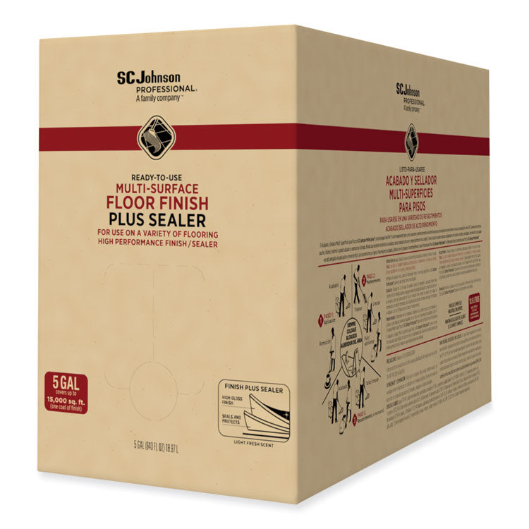 Ready-To-Use Multi-Surface Floor Finish Plus Sealer, Light Fresh Scent, 5 gal Bag-in-Box