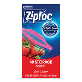 Double Zipper Storage Bags, Triple System Seal, Quart, 9.63  x 8.5 , Clear, 48/Box