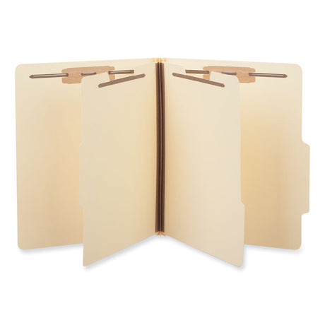 Six-Section Classification Folders, 2" Expansion, 2 Dividers, 6 Fasteners, Letter Size, Manila Exterior, 15/Box