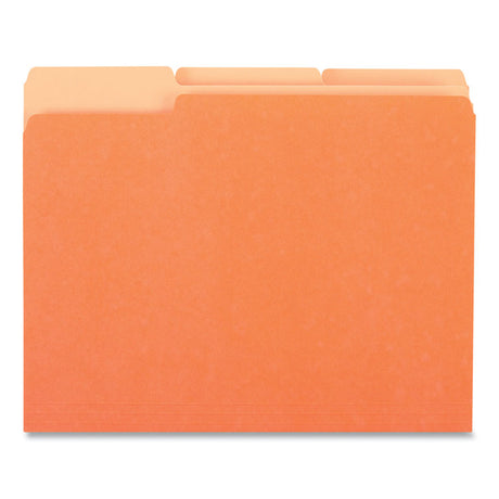 Deluxe Colored Top Tab File Folders, 1/3-Cut Tabs: Assorted, Letter Size, Orange/Light Orange, 100/Box