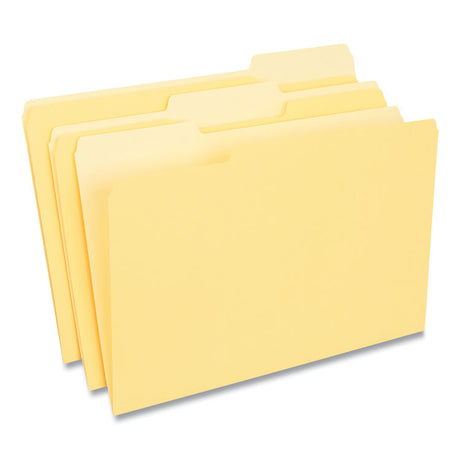 Deluxe Colored Top Tab File Folders, 1/3-Cut Tabs: Assorted, Legal Size, Yellow/Light Yellow, 100/Box