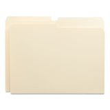 Top Tab File Folders, 1/2-Cut Tabs: Assorted, Letter Size, 0.75" Expansion, Manila, 100/Box