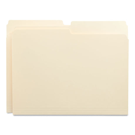 Top Tab File Folders, 1/2-Cut Tabs: Assorted, Letter Size, 0.75" Expansion, Manila, 100/Box