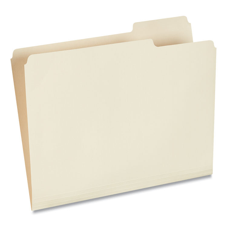 Top Tab File Folders, 1/3-Cut Tabs: Right Position, Letter Size, 0.75" Expansion, Manila, 100/Box