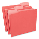 Interior File Folders, 1/3-Cut Tabs: Assorted, Letter Size, 11-pt Stock, Red, 100/Box